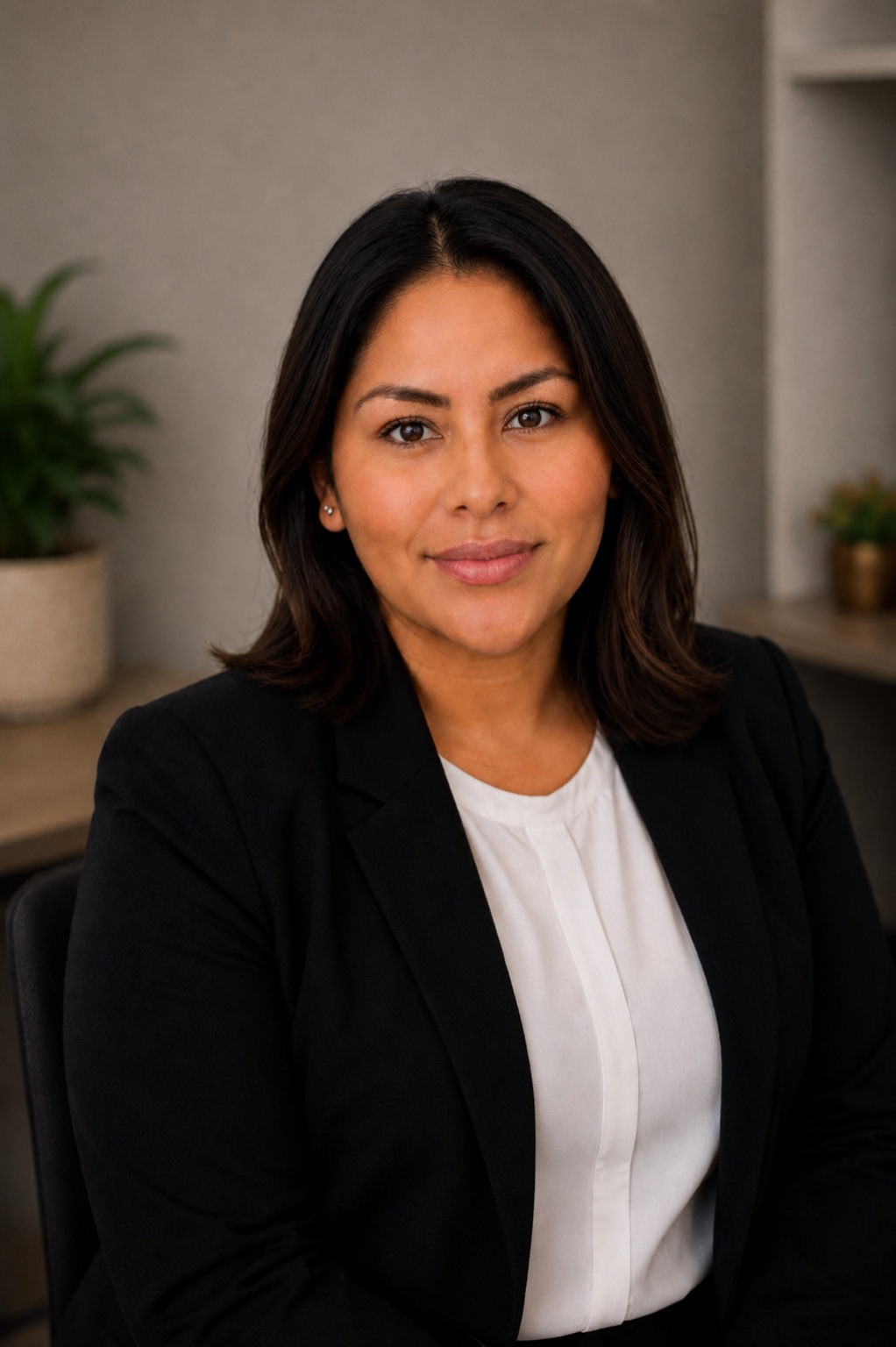 Lesly Hernandez in professional business attire